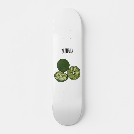 Kaffir Limon Cartoon Illustration Skateboard (Vorne)
