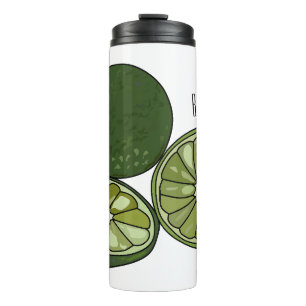 Kaffir Limon Cartoon Illustration Thermosbecher