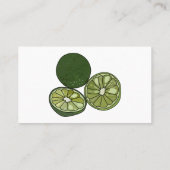 Kaffir Limon Cartoon Illustration Visitenkarte (Rückseite)