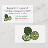 Kaffir Limon Cartoon Illustration Visitenkarte (Vorne/Hinten)