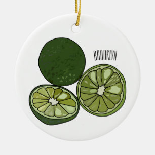 Kaffirlimetten-Cartoon-Illustration Keramik Ornament