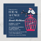 Käfig Lovebirds Einladung für Blaue und rosa Vögel (Vorne/Hinten)