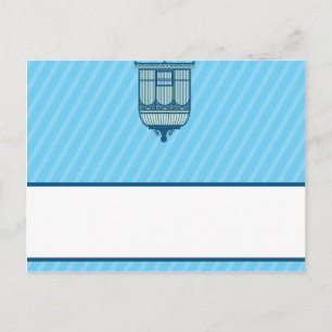 Käfig mit schriftlicher Platzkarte Birdcage/Blue S Postkarte