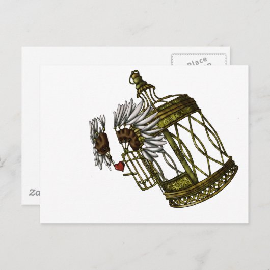 Käfigherz Postkarte (Vorne/Hinten)