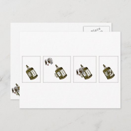 Käfigherz Postkarte (Vorne/Hinten)