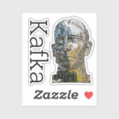 Kafka Head Square Sticker (Blatt)