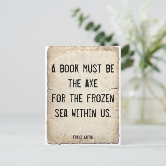 Kafka Zitat über Bücher Postkarte (Stehend Vorderseite)