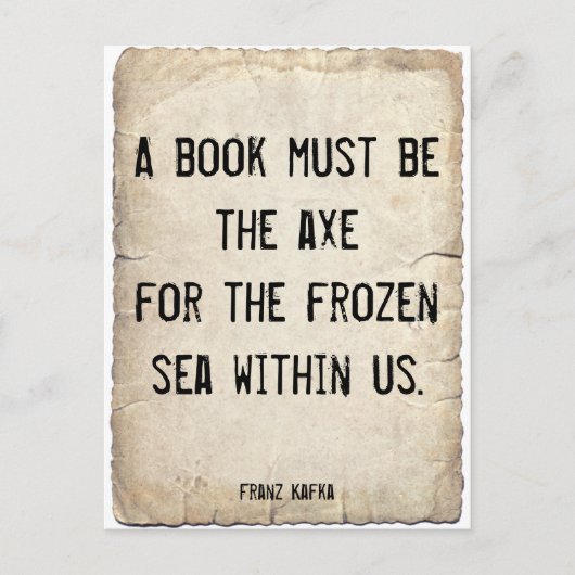 Kafka Zitat über Bücher Postkarte (Vorderseite)