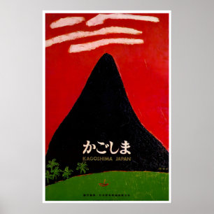 Kagoshima Berg Kunst Japan Reiseplakat Poster