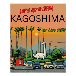 Kagoshima Lake Ikeda Japan Reise Poster