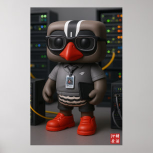 Kagu arbeitet im Rechenzentrum Poster