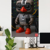 Kagu arbeitet im Rechenzentrum Poster (Heimbüro)