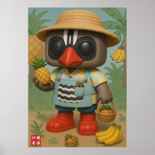 Kagu Banana und Ananas Poster