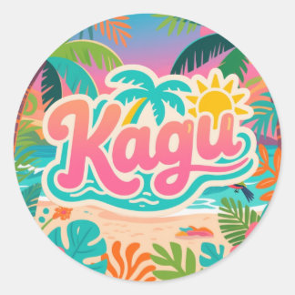 Kagu Tropical Runder Aufkleber