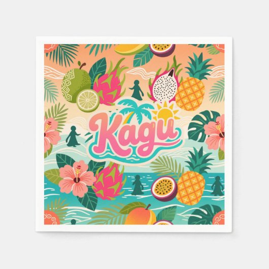 Kagu Tropical Tutti Frutti Serviette (Vorderseite)