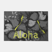 Kahala Hibiskus Hawaiian Lava Rock Aloha Black Fußmatte (Vorderseite)