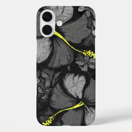 Kahala Hibiskus Hawaiian Lava Rock Black Case-Mate iPhone Hülle (Rückseite)