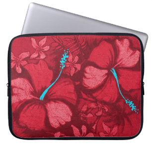 Kahala Hibiskus Hawaiian Lava Rock Illustration Laptopschutzhülle