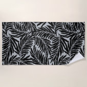 Kahanu Garden Hawaiian Palm Blätter - Silber Strandtuch (Vorderseite)