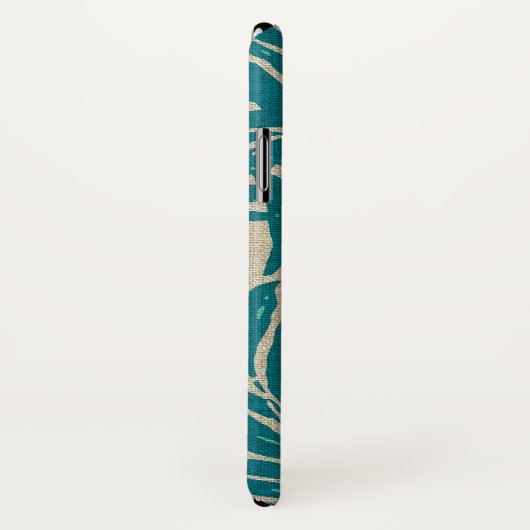 Kahanu Palmen-hawaiische Leinenbeschaffenheit Case-Mate iPhone Hülle (Hinten/Rechts)