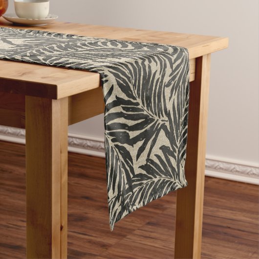 Kahanu Palms Hawaiian Linen Texture Kurzer Tischläufer (Beispiel)
