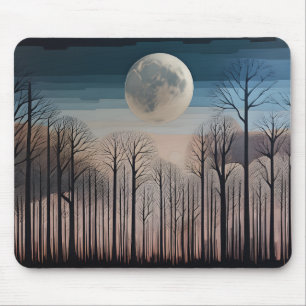 Kahle Bäume und der Mond Mousepad