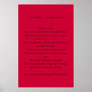 Kahlil Gibran auf Liebe Poster