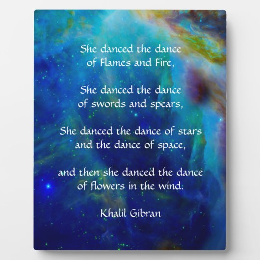 Kahlil Gibran Dance of stars Fotoplatte (Vorderseite)