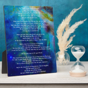 Kahlil Gibran on Friendship Fotoplatte