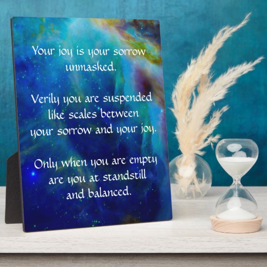 Kahlil Gibran über Joy and Sorrow Fotoplatte (Seite)