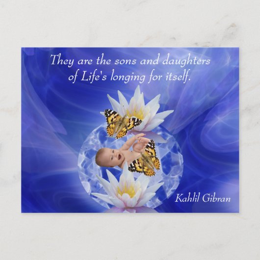 Kahlil Gibran über Kinder Postkarte (Vorderseite)