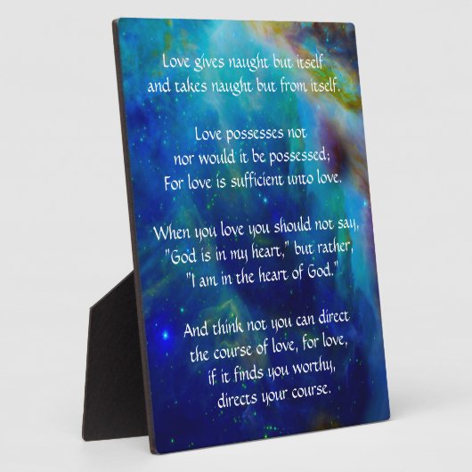 Kahlil Gibran zur Liebe Fotoplatte (Seite)