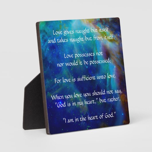 Kahlil Gibran zur Liebe Fotoplatte (Vorderseite)