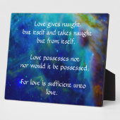 Kahlil Gibran zur Liebe Fotoplatte (Seite)