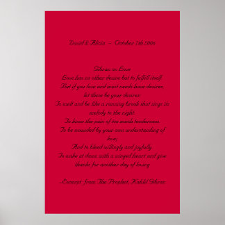 Kahlil Gibran zur Liebe Poster