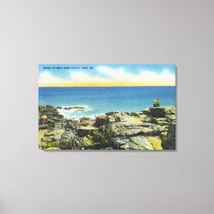 Kahlkopf-Klippen-Ansicht der Felsen und der Leinwanddruck