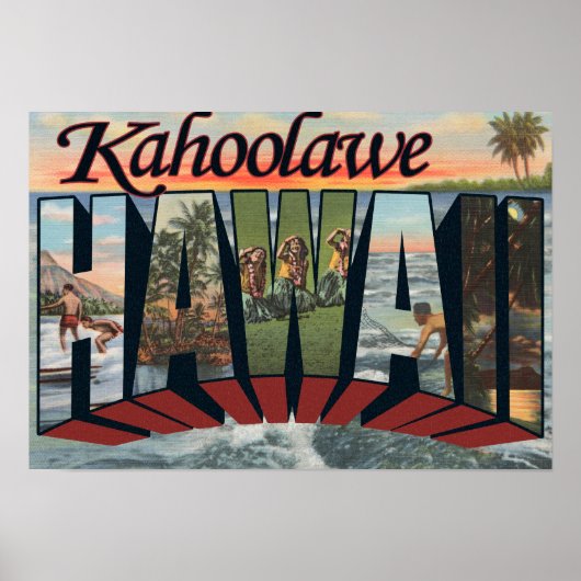 Kahoolawe, Hawaii - Große Briefszenen Poster (Vorne)