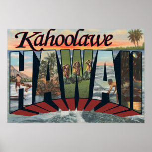 Kaho'olawe, Hawaii - große Buchstabe-Szenen Poster