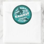 Kahului Hawaii aquamarine Surfer Logo Aufkleber (Tasche)