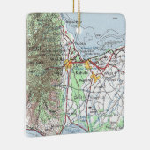 Kahului Hawaii Vintage Karte Keramikornament (Rechts)