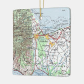 Kahului Hawaii Vintage Karte Keramikornament (Links)