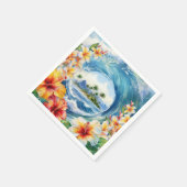 Kai Aloha Hibiskus Wasserfarbene Wave Serviette (Ecke)