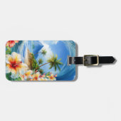Kai Aloha Hibiskus-Wasserfarbwelle Gepäckanhänger (Vorderseite horizontal)