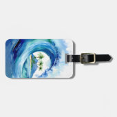 Kai Aloha Insel Wasserfarbenwelle Gepäckanhänger (Vorderseite horizontal)