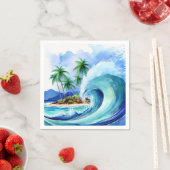 Kai Aloha Insel Wasserfarbenwelle Serviette (Beispiel)