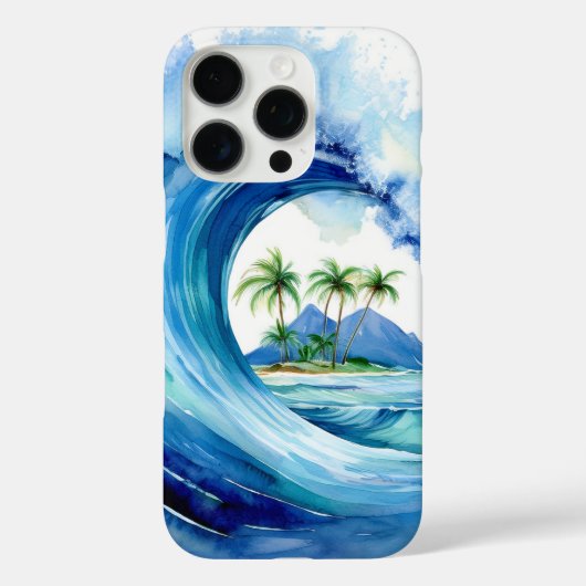 Kai Aloha Island Watercolor Wave Case-Mate iPhone Hülle (Rückseite)