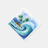 Kai Aloha Island Watercolor Wave Serviette (Ecke)