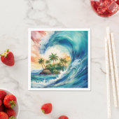Kai Aloha Motu Watercolor Wave Serviette (Beispiel)