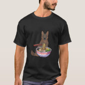 Kai Ken Eating Ramen Japanisch Noodles Niedlich An T-Shirt (Vorderseite)