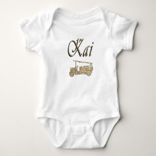 Kai Name mit Feuerwehrwagen, Baby Strampler